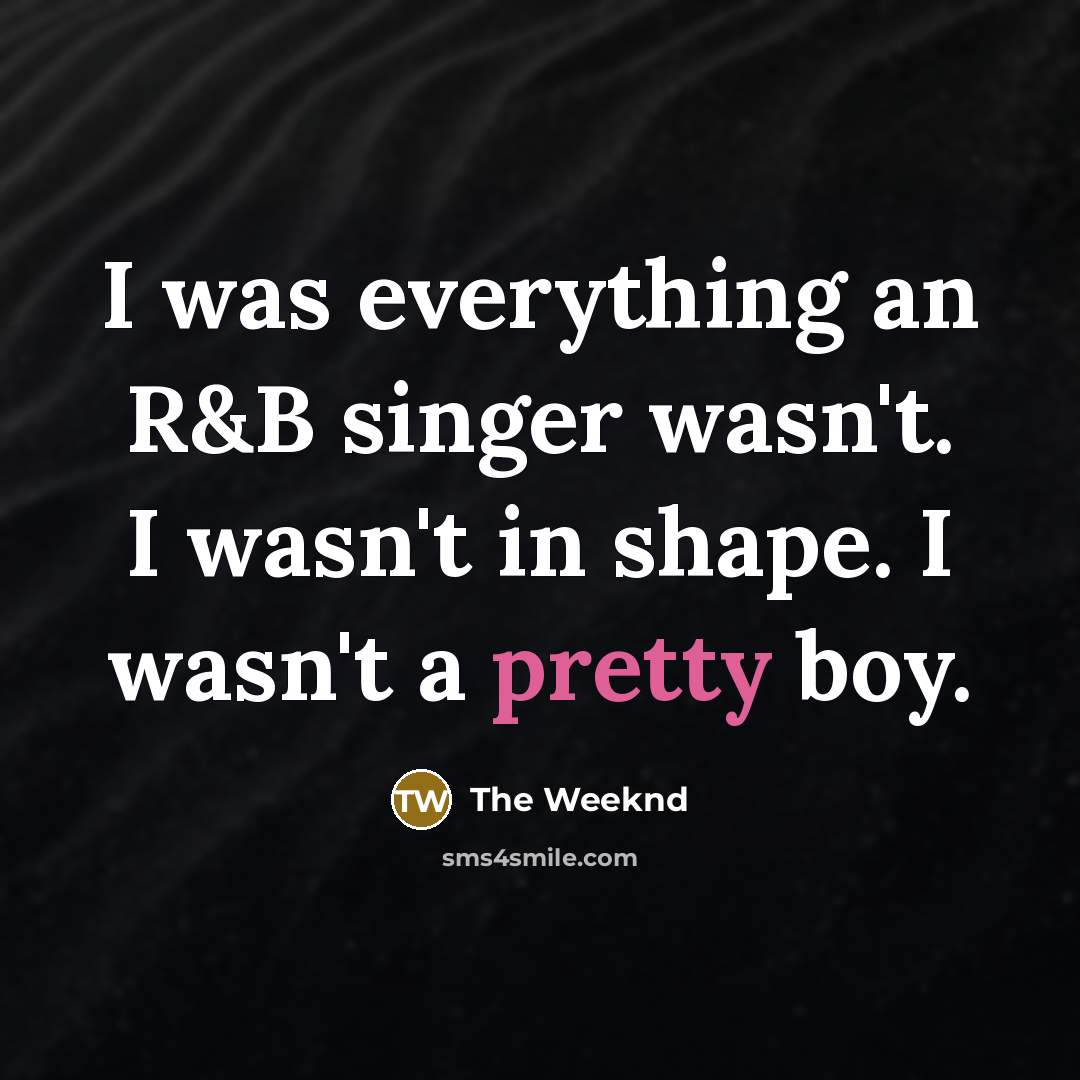 “I was everything an R&B singer wasn't. I wasn't in…” quote by The Weeknd