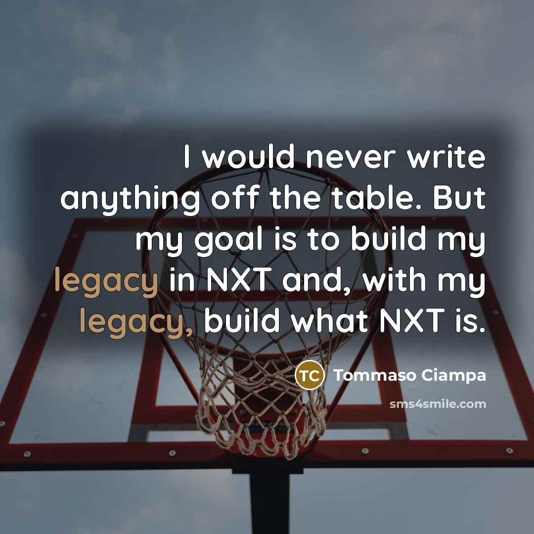 “I would never write anything off the table. But my…” quote by Tommaso Ciampa