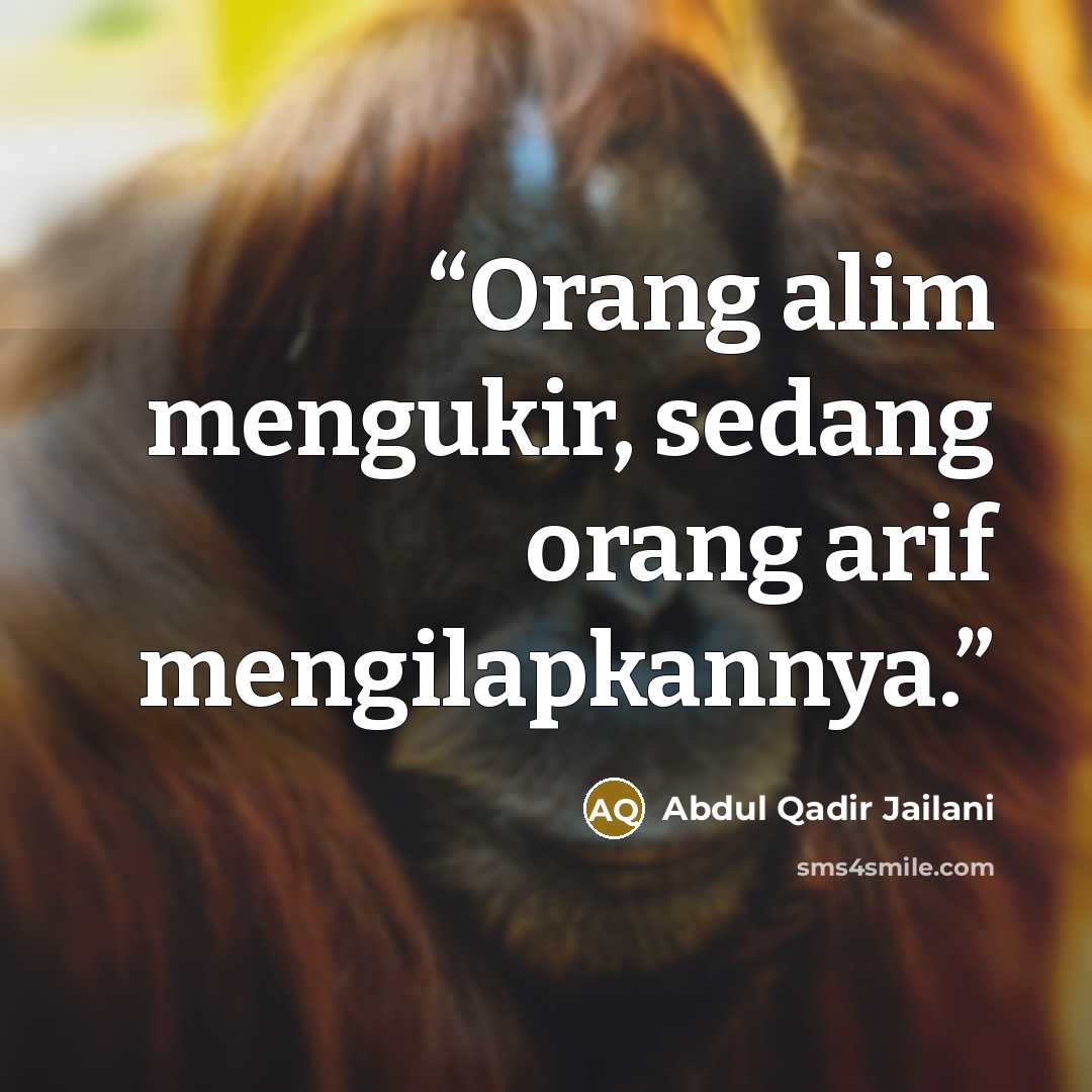 “Orang alim mengukir, sedang orang arif mengilapkannya.” quote by Abdul Qadir Jailani