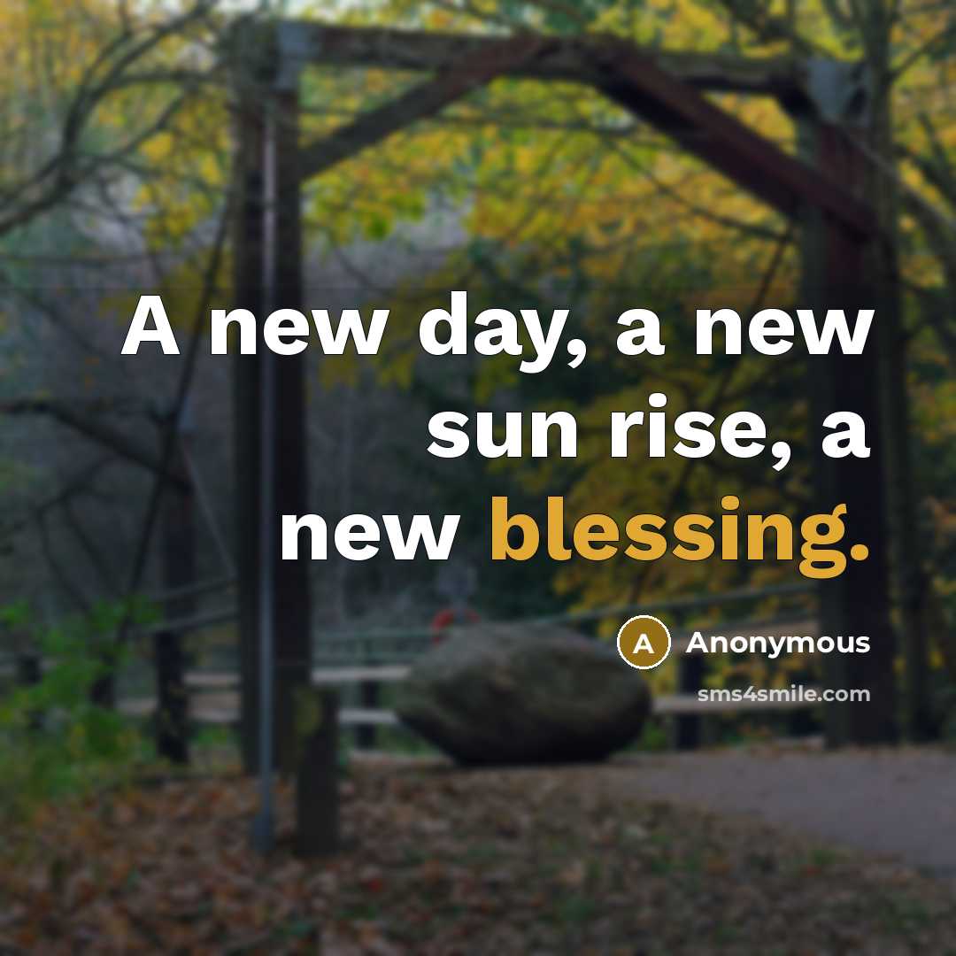 “A new day, a new sun rise, a new blessing.…” quote by Anonymous