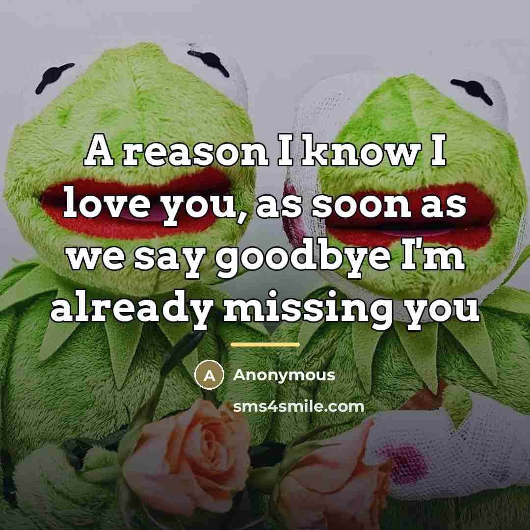“A reason I know I love you, as soon as…” quote by Anonymous