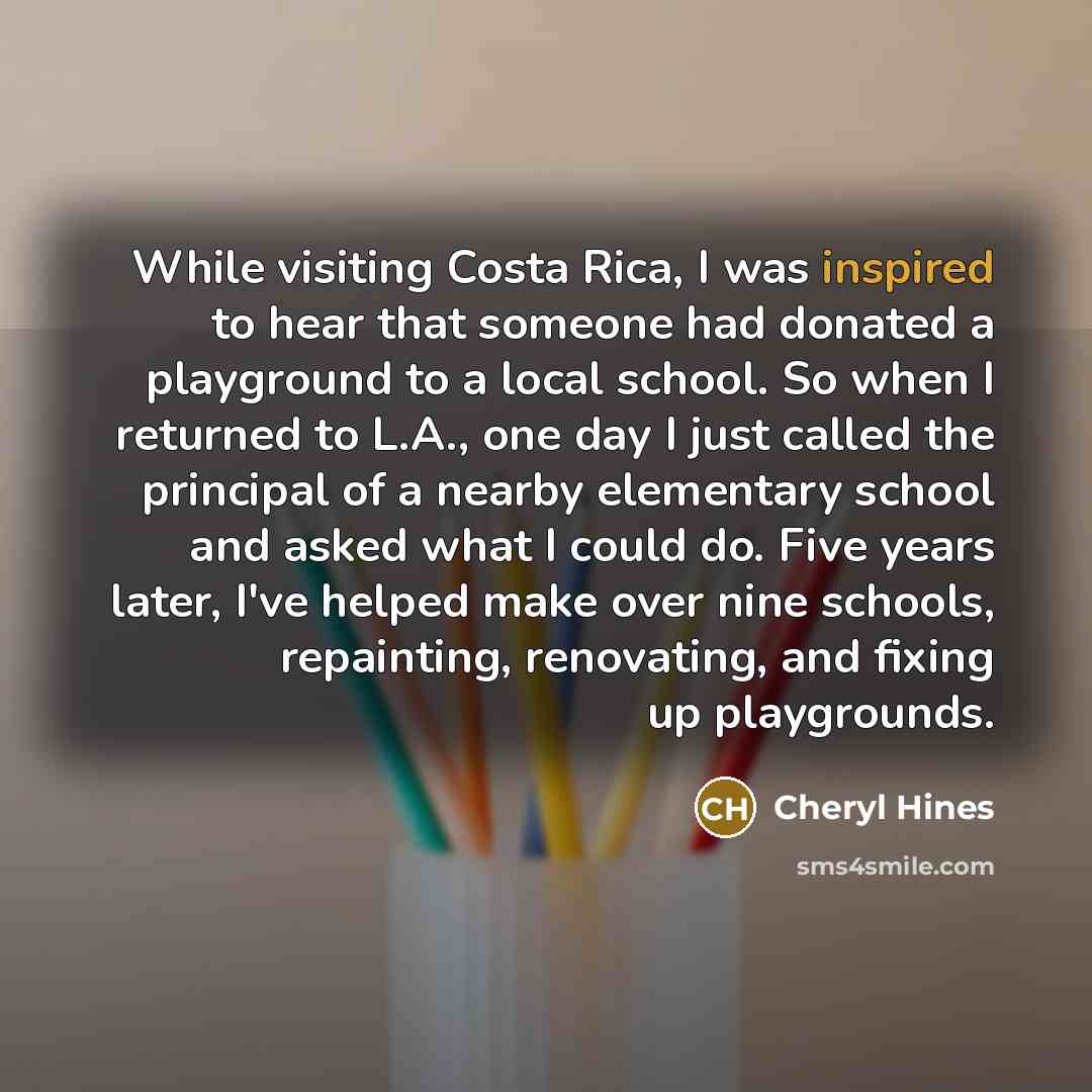 “While visiting Costa Rica, I was inspired to hear that…” quote by Cheryl Hines