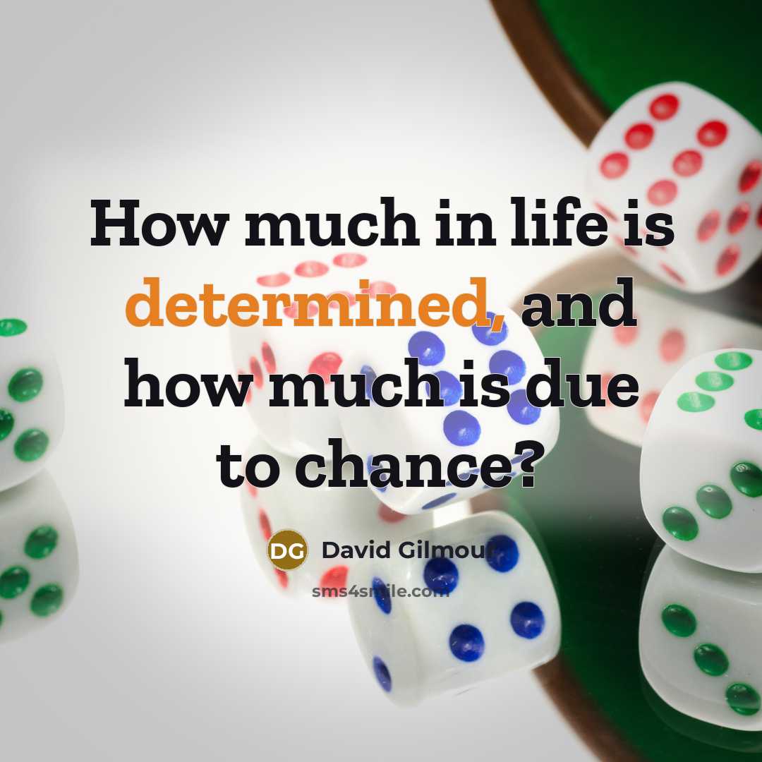 “How much in life is determined, and how much is…” quote by David Gilmour