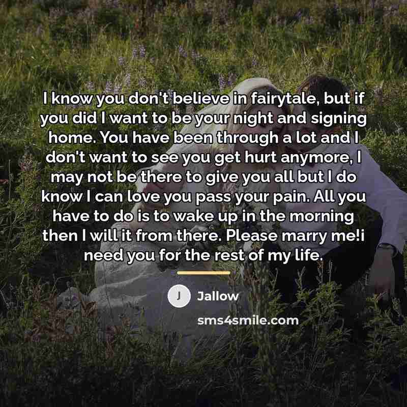 “I know you don't believe in fairytale, but if you…” quote by Jallow