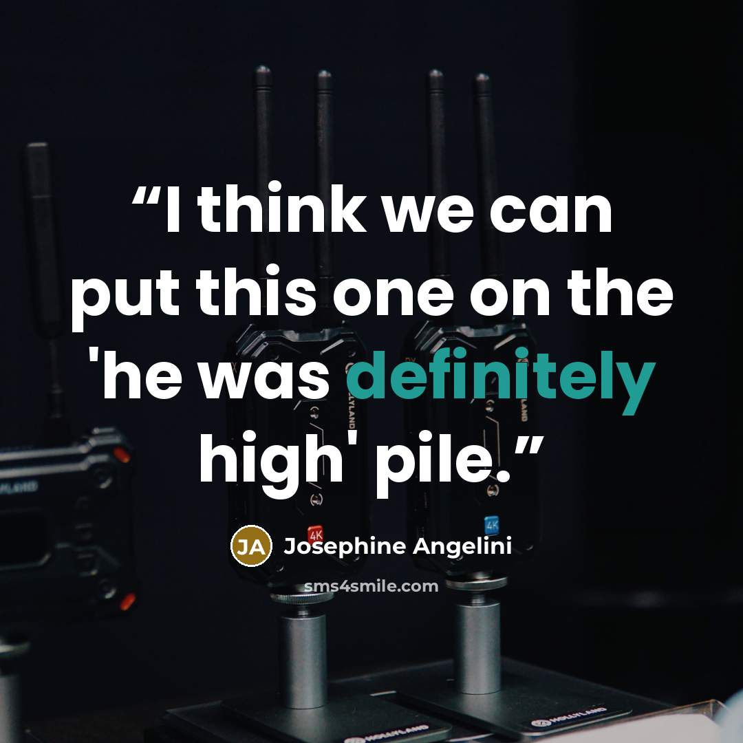 “I think we can put this one on the 'he was definitely high' pile.” quote by Josephine Angelini