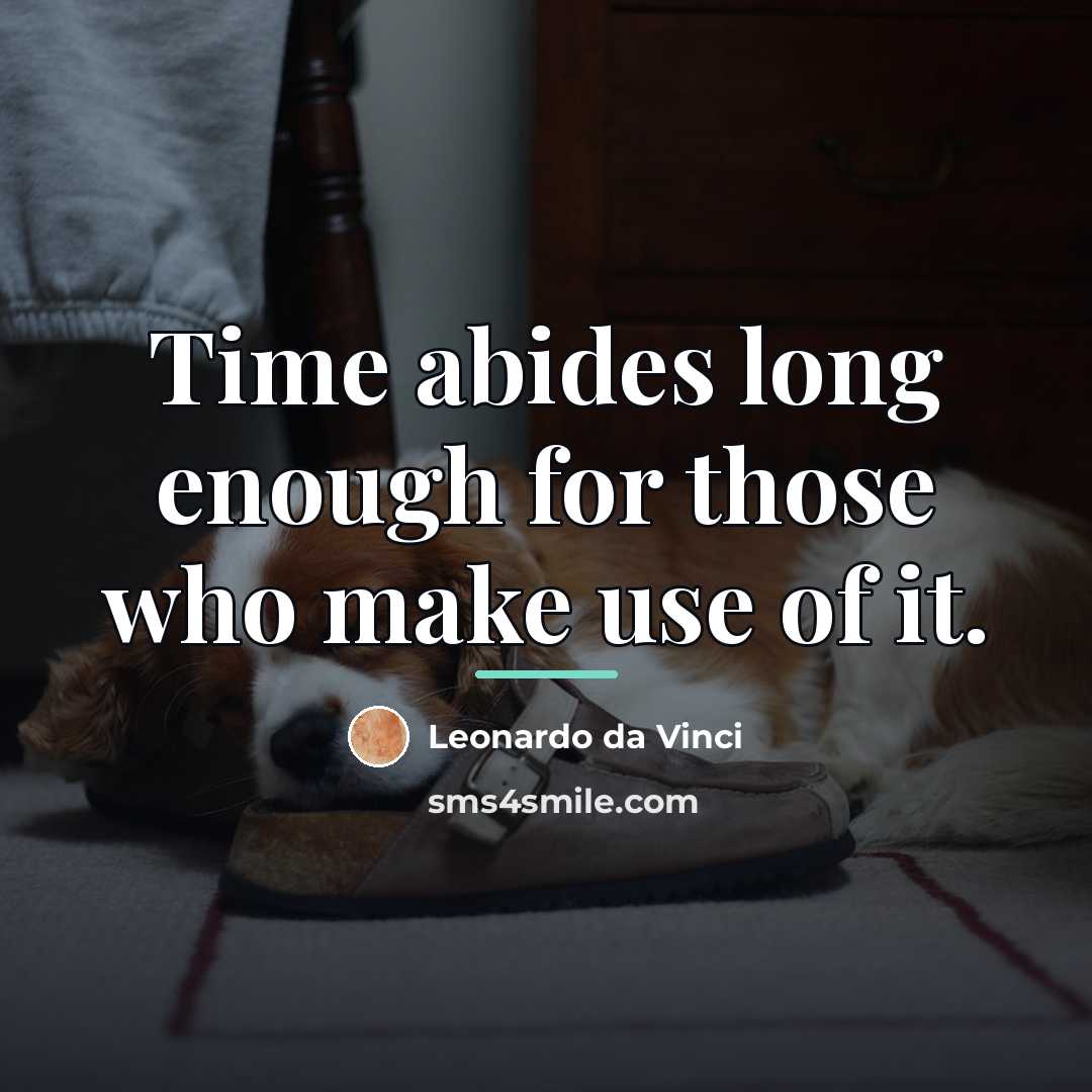 “Time abides long enough for those who make use of…” quote by Leonardo da Vinci