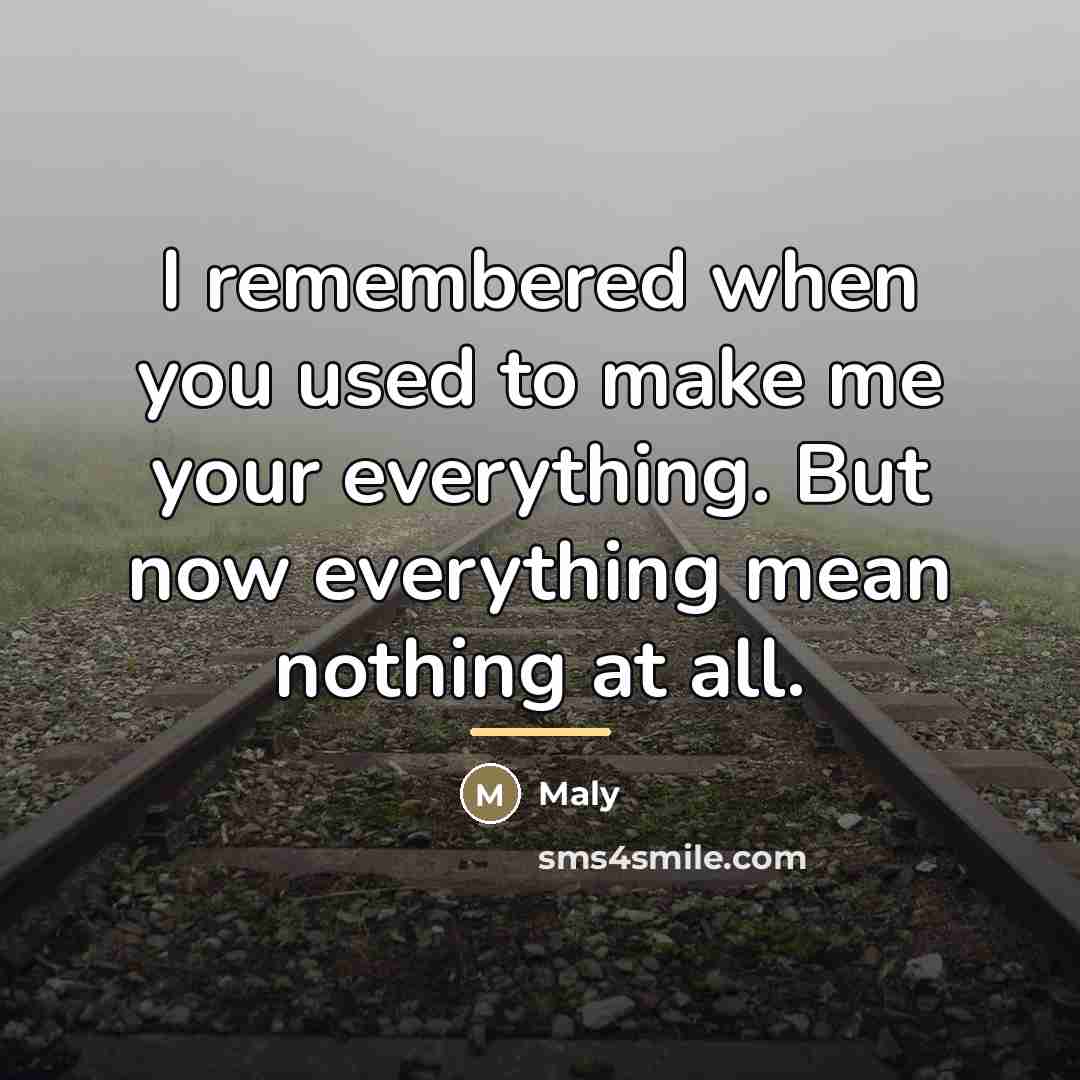 “I remembered when you used to make me your everything.…” quote by Maly