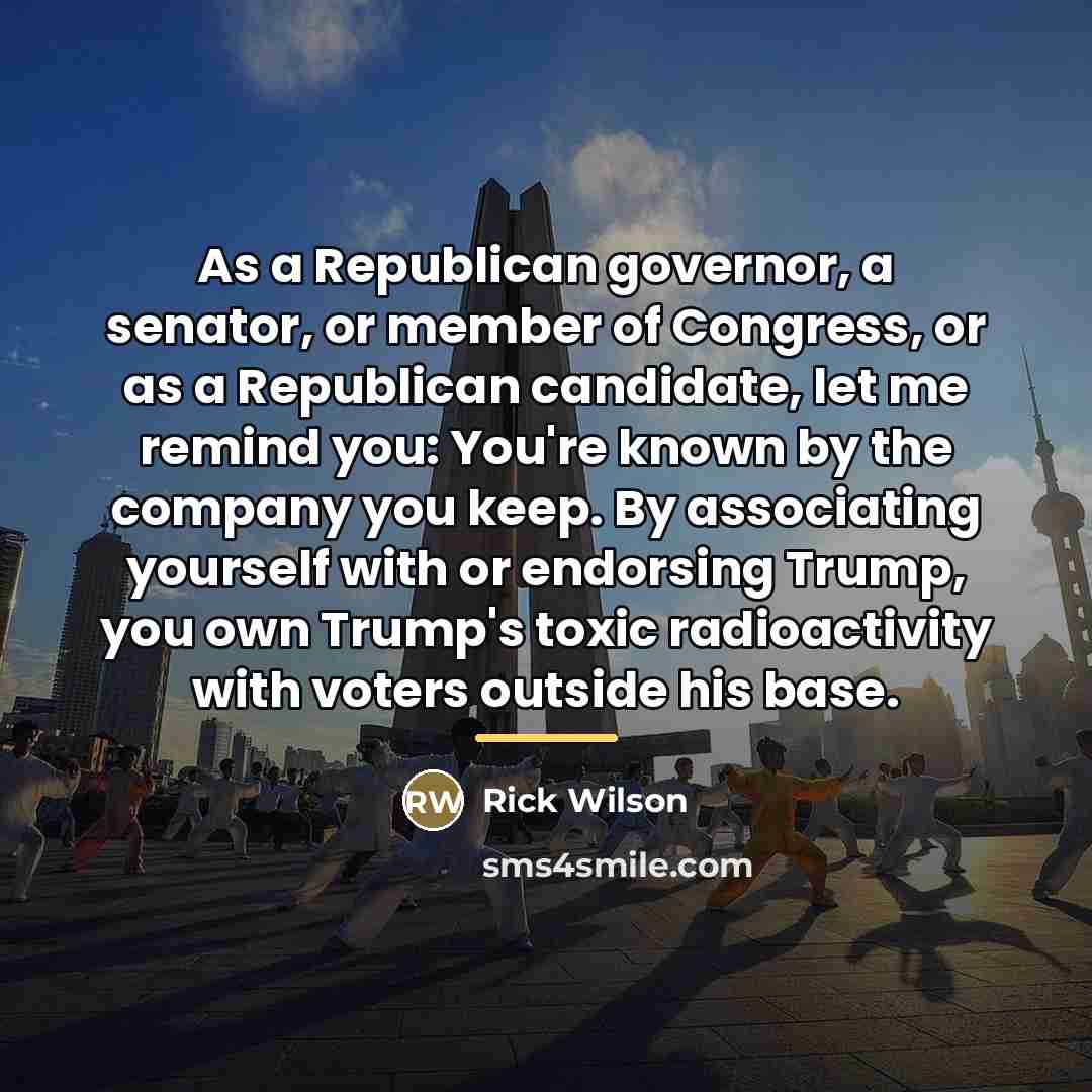 “As a Republican governor, a senator, or member of Congress,…” quote by Rick Wilson