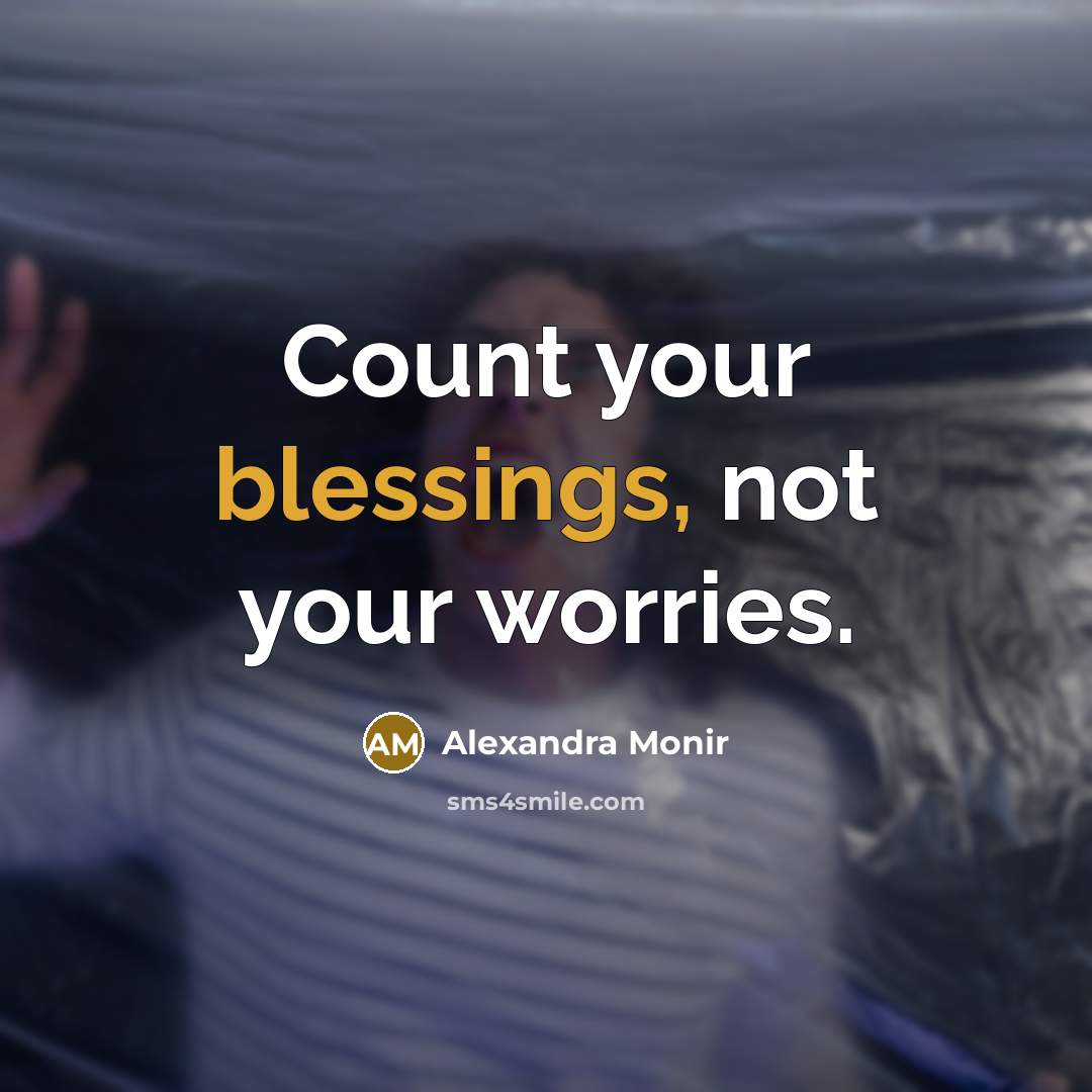 “Count your blessings, not your worries.…” quote by Alexandra Monir