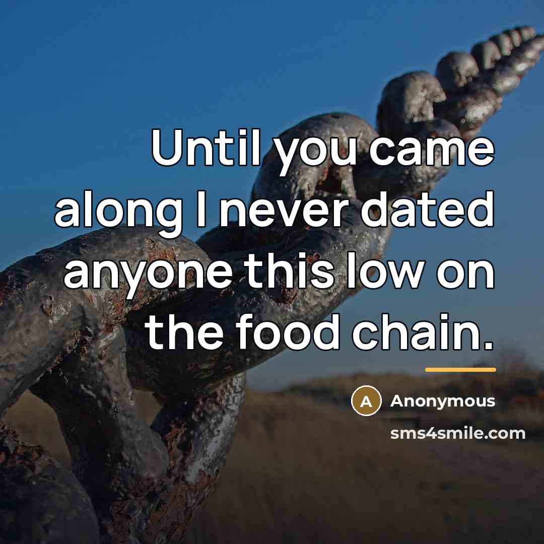 “Until you came along I never dated anyone this low…” quote by Anonymous
