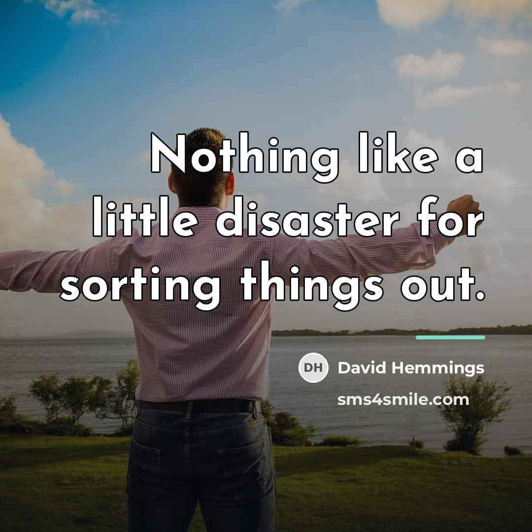 “Nothing like a little disaster for sorting things out.…” quote by David Hemmings