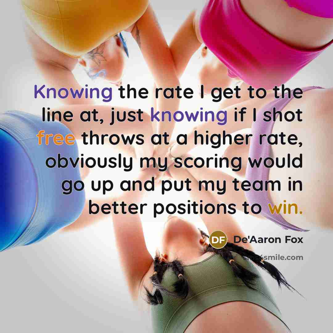“Knowing the rate I get to the line at, just…” quote by De'Aaron Fox