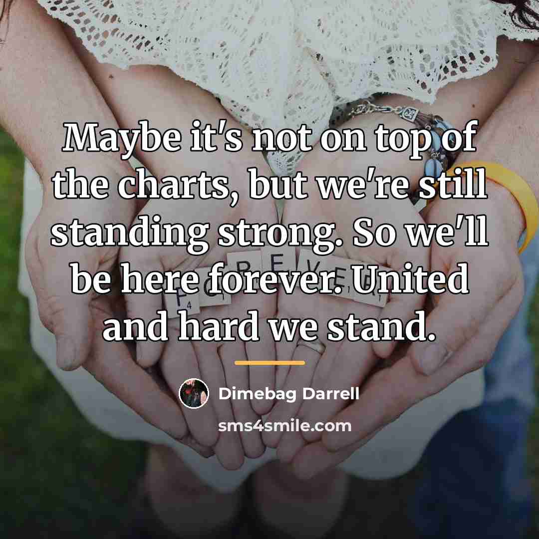 “Maybe it's not on top of the charts, but we're…” quote by Dimebag Darrell