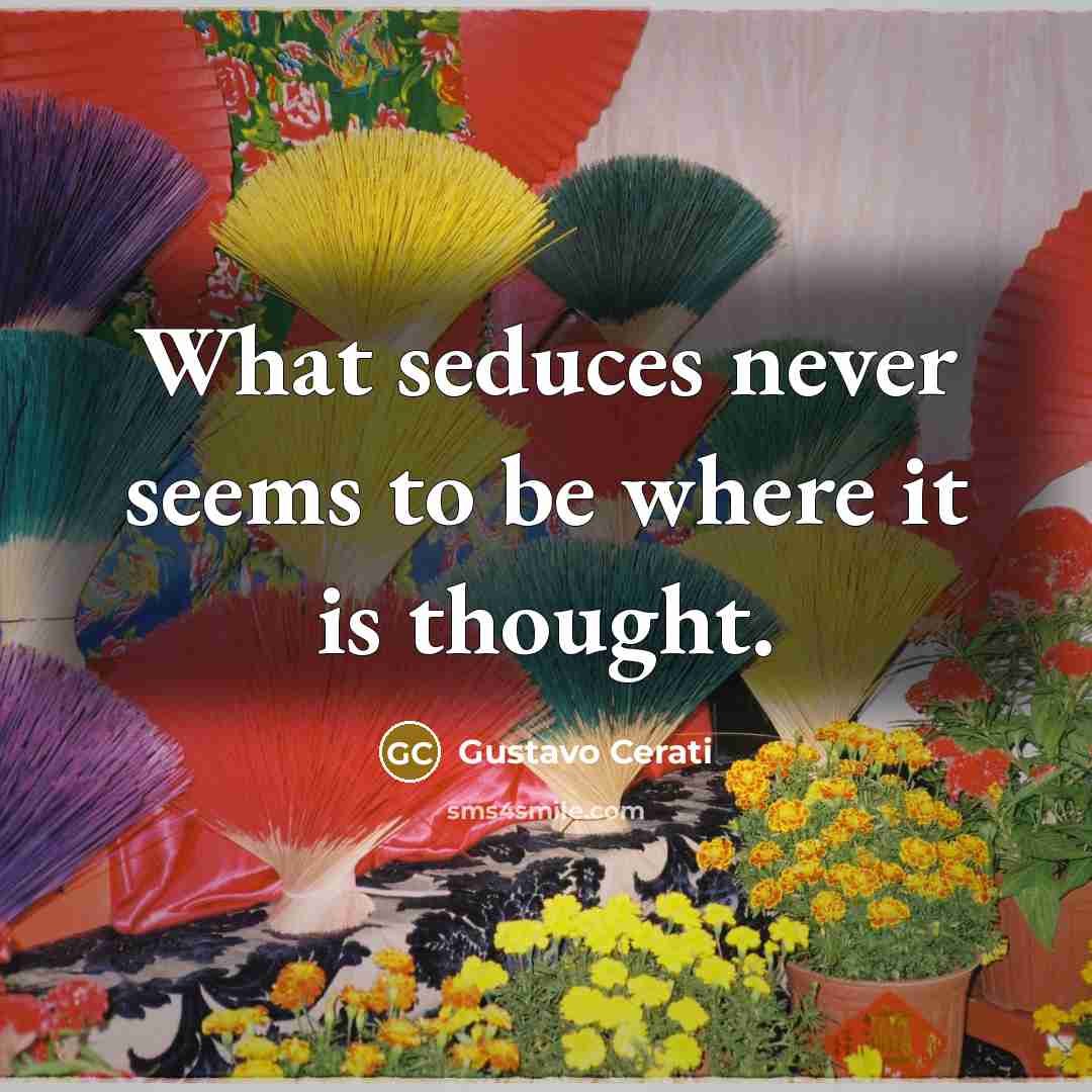 “What seduces never seems to be where it is thought.…” quote by Gustavo Cerati