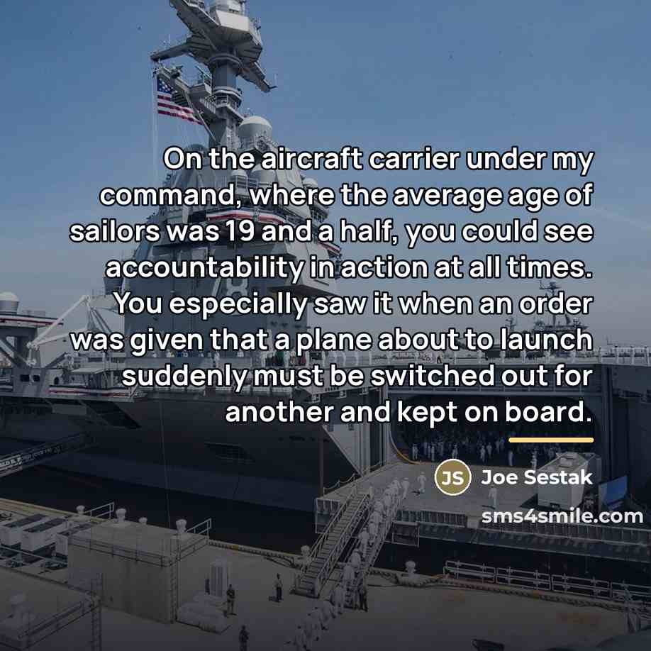“On the aircraft carrier under my command, where the average…” quote by Joe Sestak