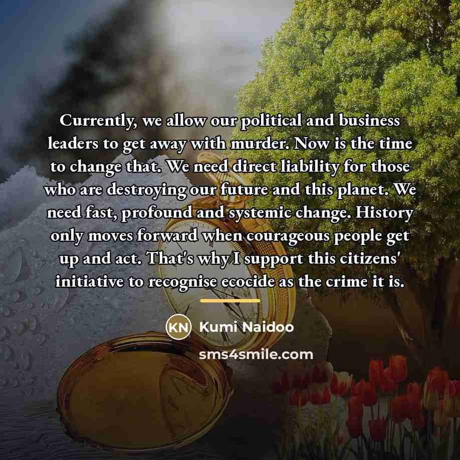 “Currently, we allow our political and business leaders to get…” quote by Kumi Naidoo