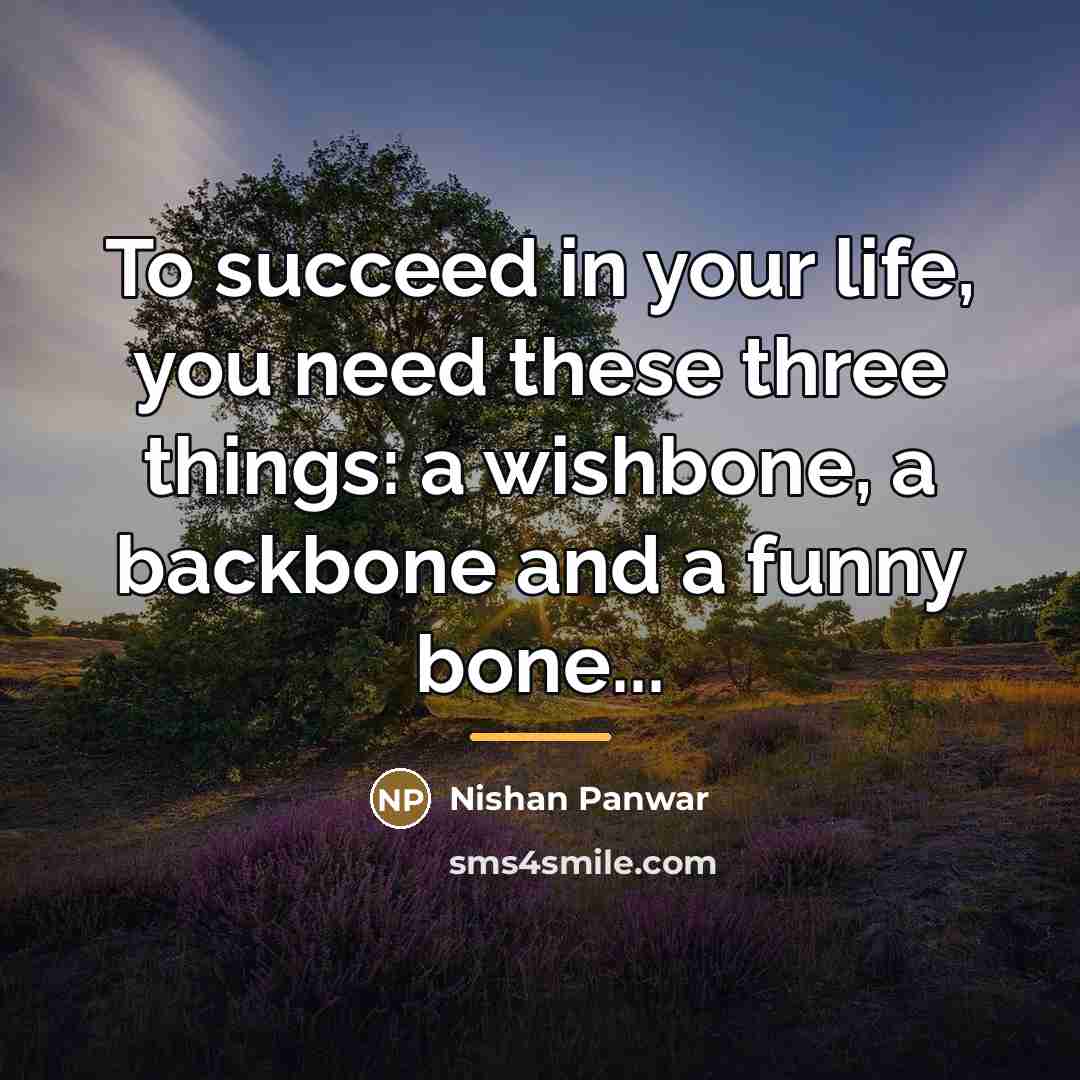 “To succeed in your life, you need these three things:…” quote by Nishan Panwar