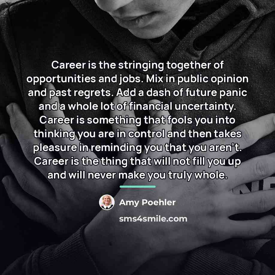 “Career is the stringing together of opportunities and jobs. Mix…” quote by Amy Poehler