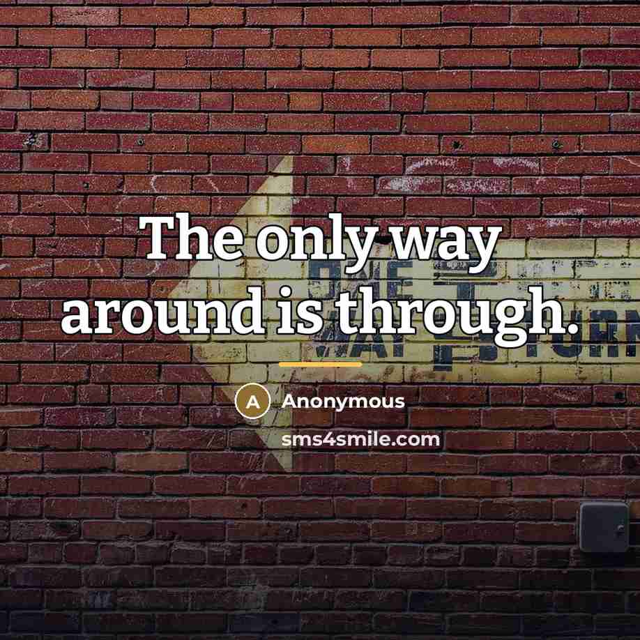 “The only way around is through.…” quote by Anonymous