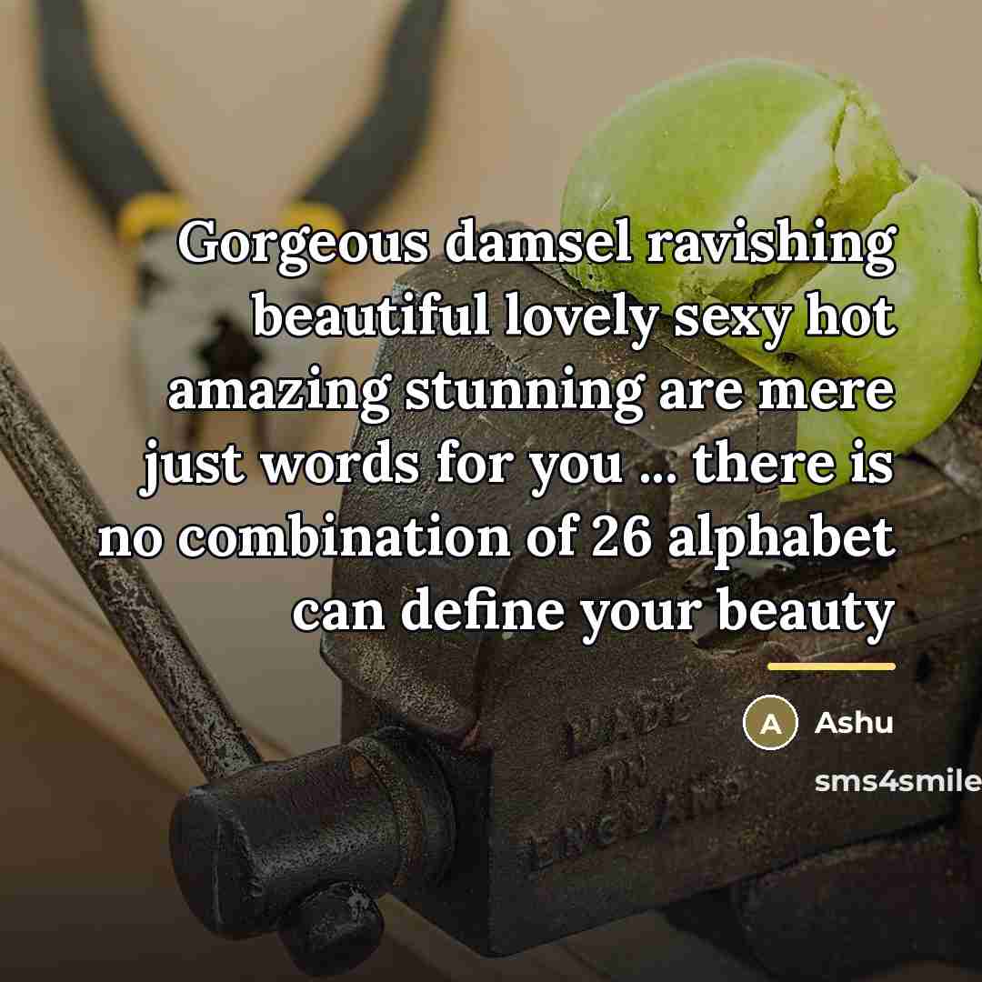 “Gorgeous damsel ravishing beautiful lovely sexy hot amazing stunning are…” quote by Ashu