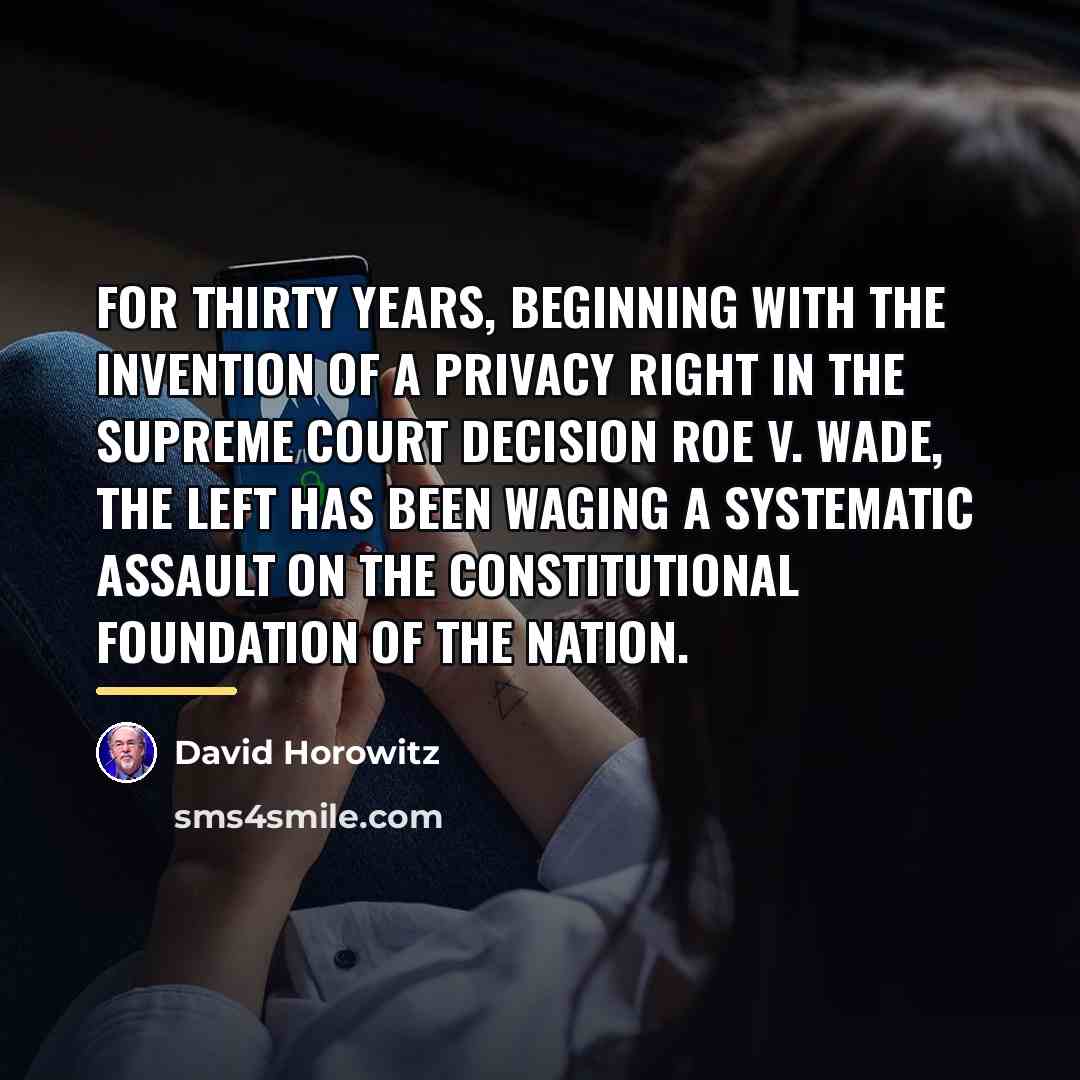 “For thirty years, beginning with the invention of a privacy…” quote by David Horowitz