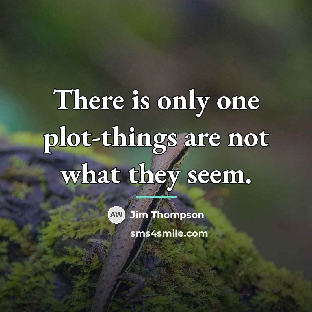 “There is only one plot-things are not what they seem.…” quote by Jim Thompson