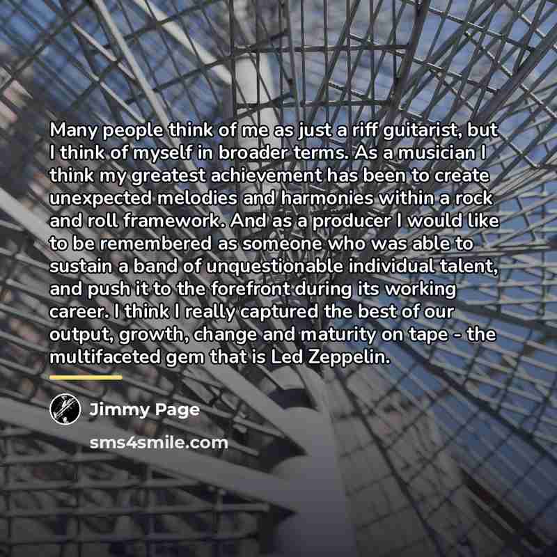 “Many people think of me as just a riff guitarist,…” quote by Jimmy Page