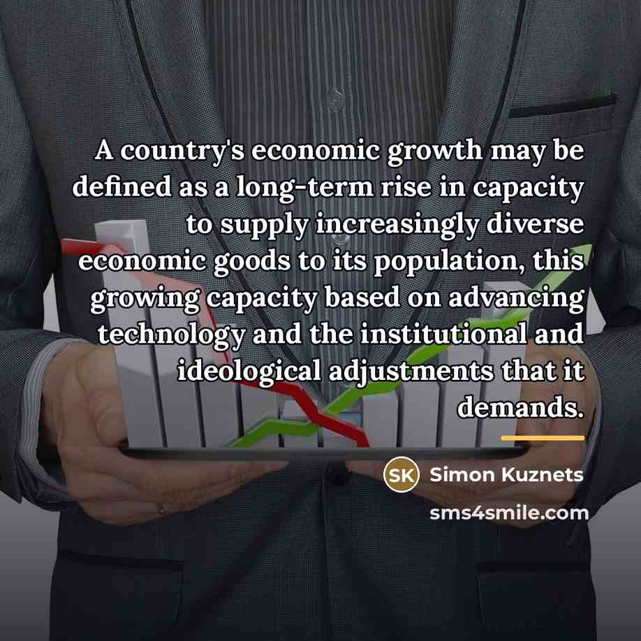 “A country's economic growth may be defined as a long-term…” quote by Simon Kuznets
