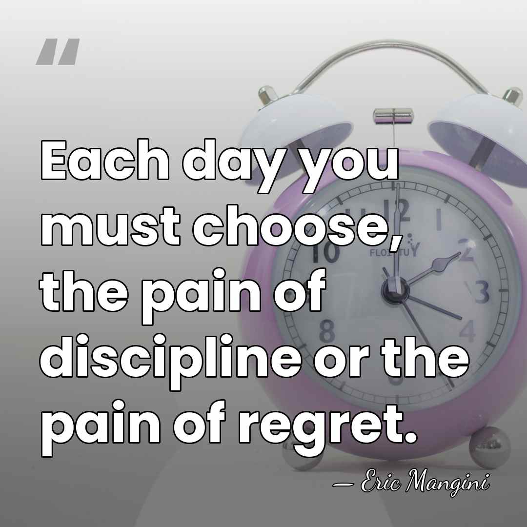 Each day you must choose, the pain of discipline or the pain&hellip; - Eric Mangini