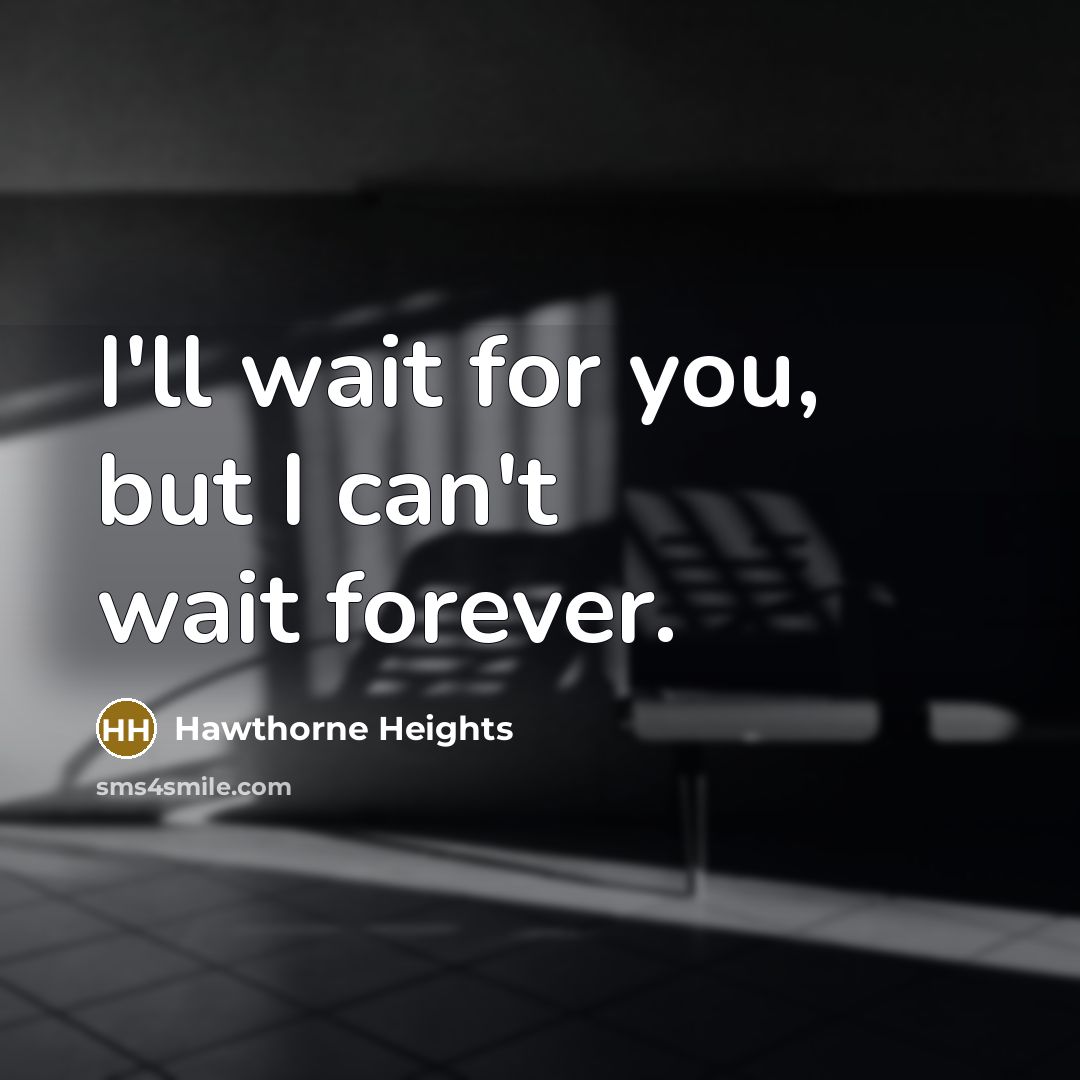 “I'll wait for you, but I can't wait forever.…” quote by Hawthorne Heights