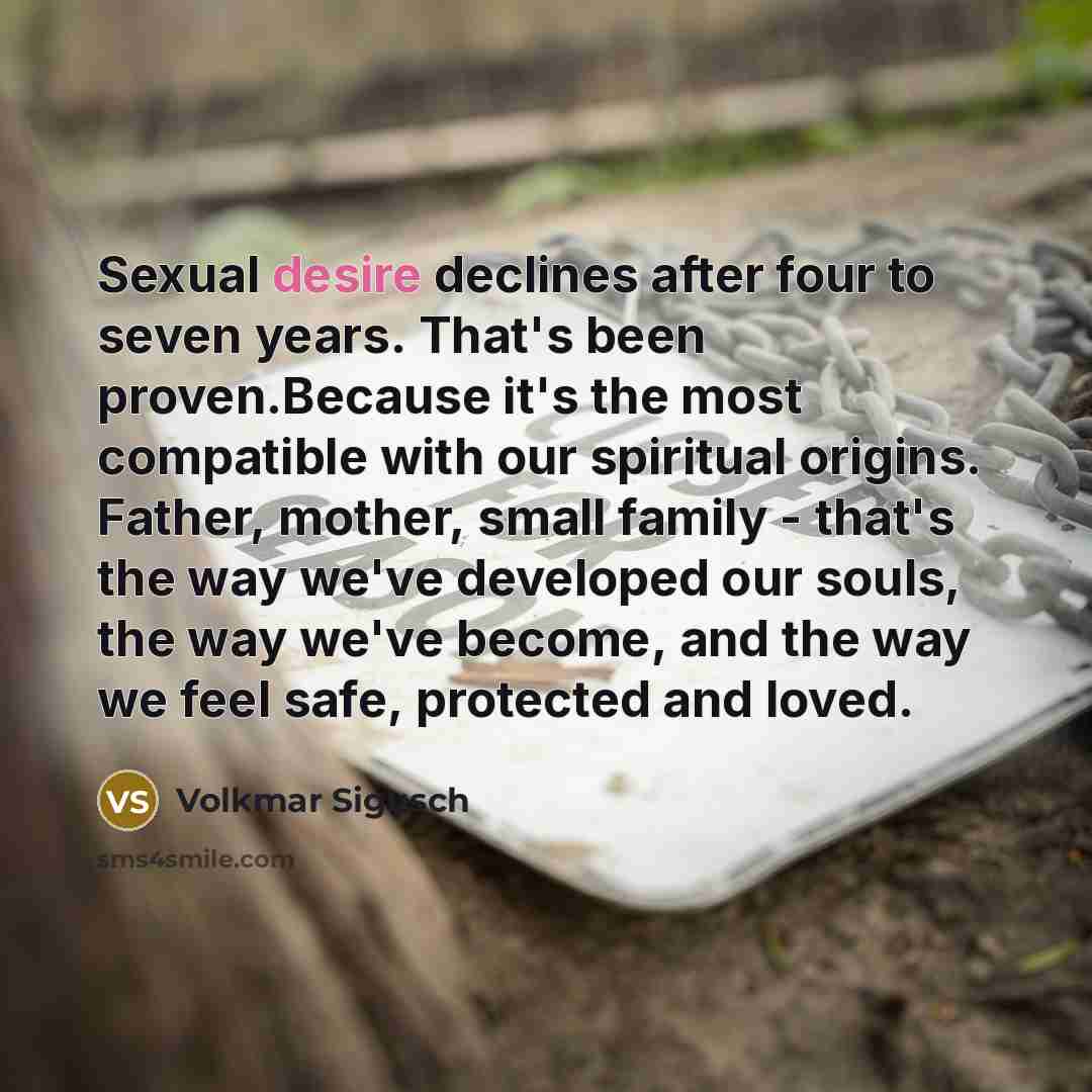 “Sexual desire declines after four to seven years. That's been…” quote by Volkmar Sigusch