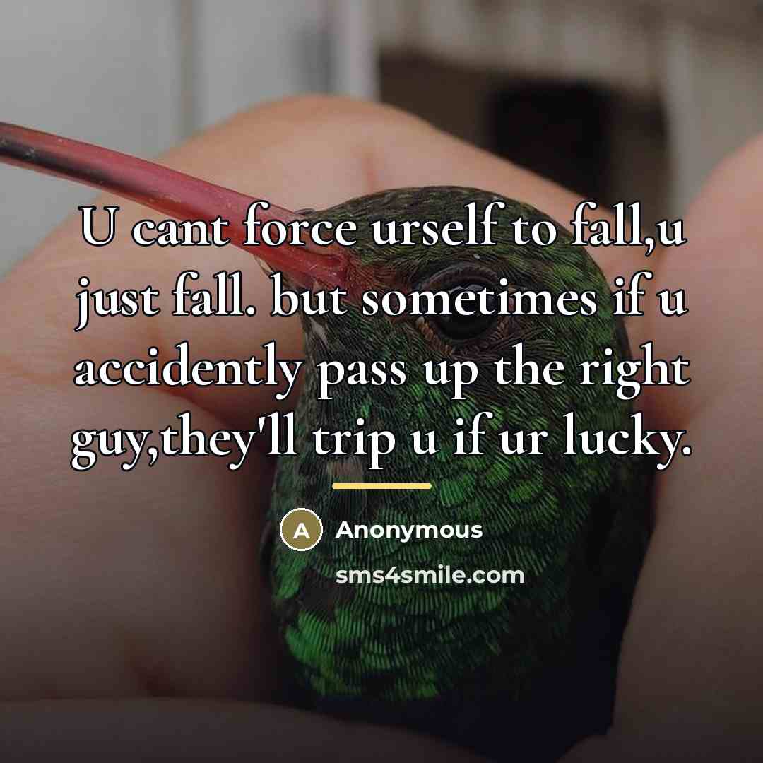 “U cant force urself to fall,u just fall. but sometimes…” quote by Anonymous