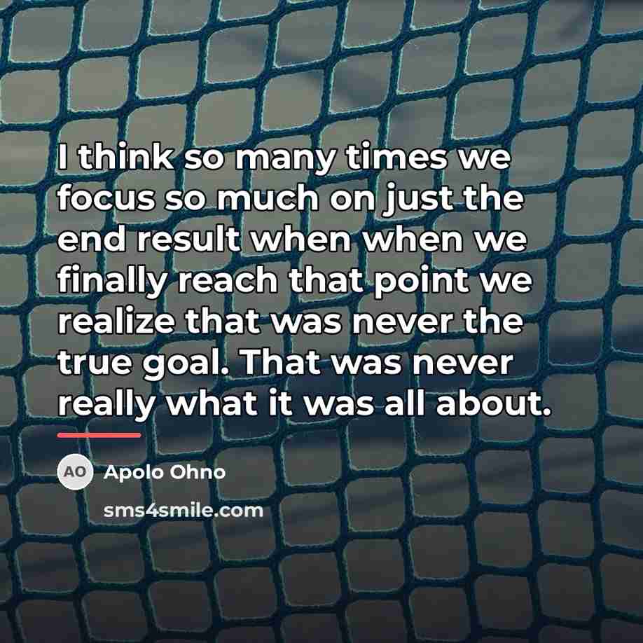 “I think so many times we focus so much on…” quote by Apolo Ohno
