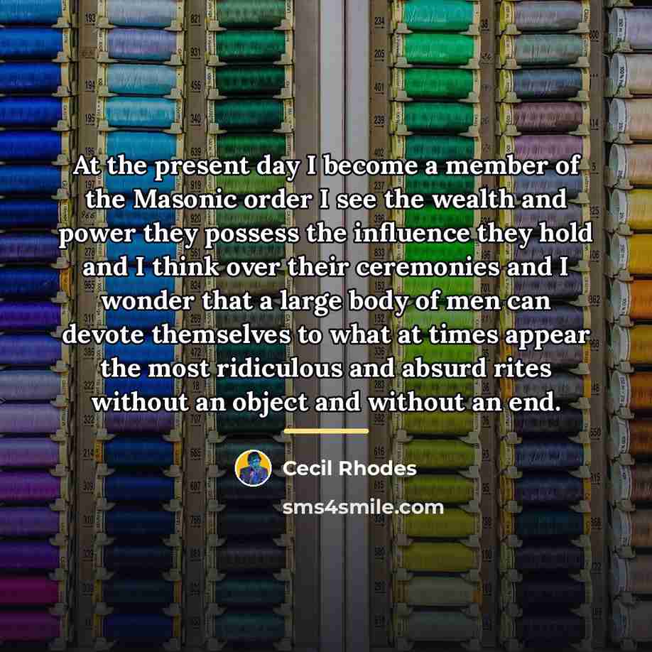 “At the present day I become a member of the…” quote by Cecil Rhodes