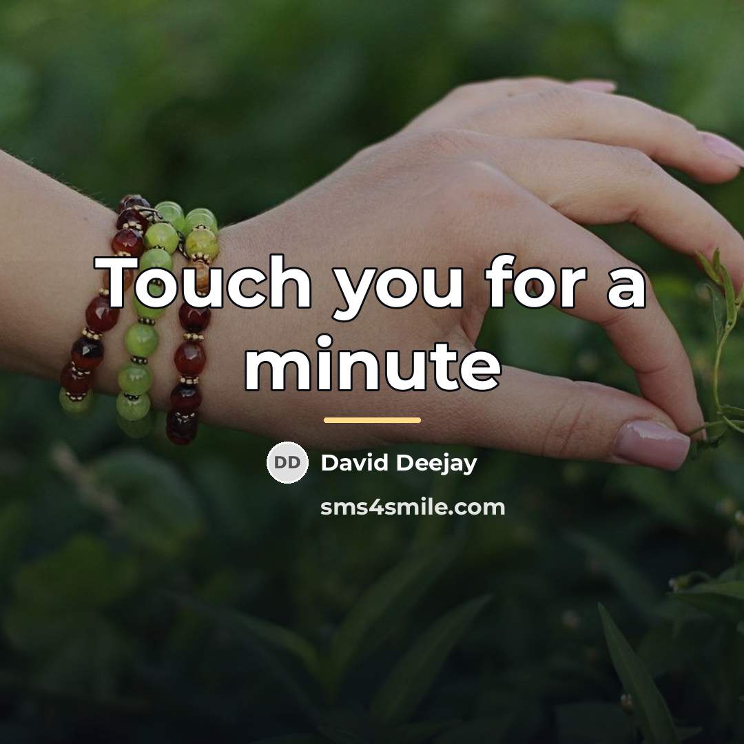 “Touch you for a minute…” quote by David Deejay