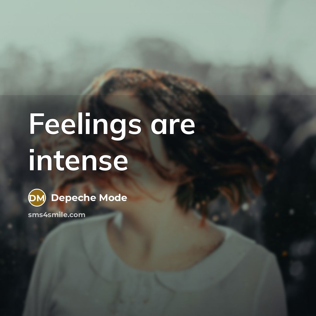 “Feelings are intense…” quote by Depeche Mode