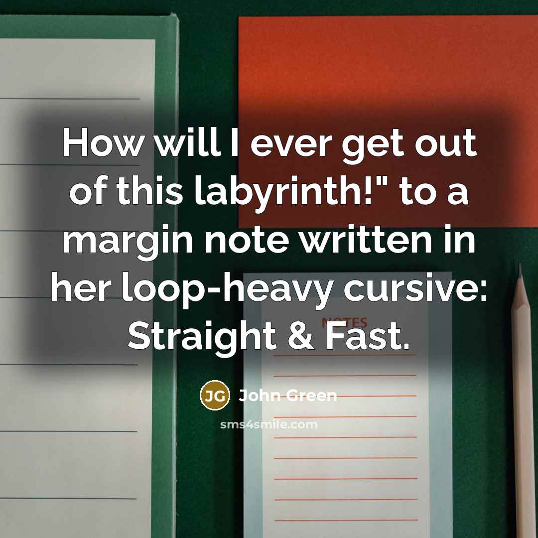 “How will I ever get out of this labyrinth!" to…” quote by John Green