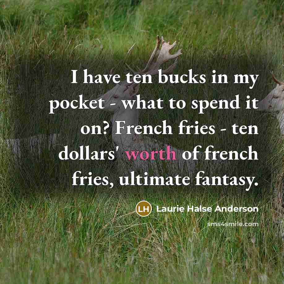 “I have ten bucks in my pocket - what to…” quote by Laurie Halse Anderson