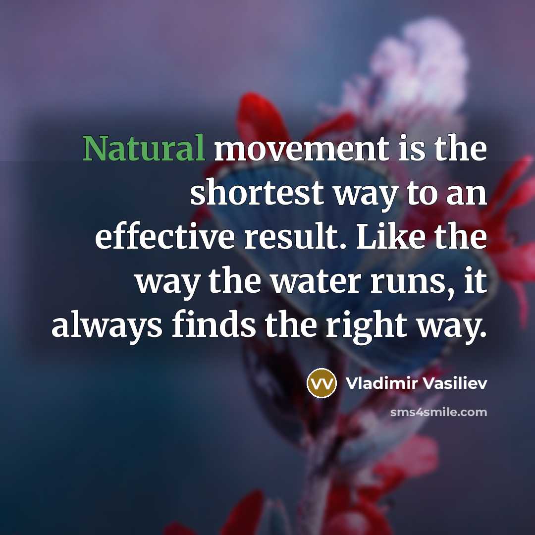 “Natural movement is the shortest way to an effective result.…” quote by Vladimir Vasiliev