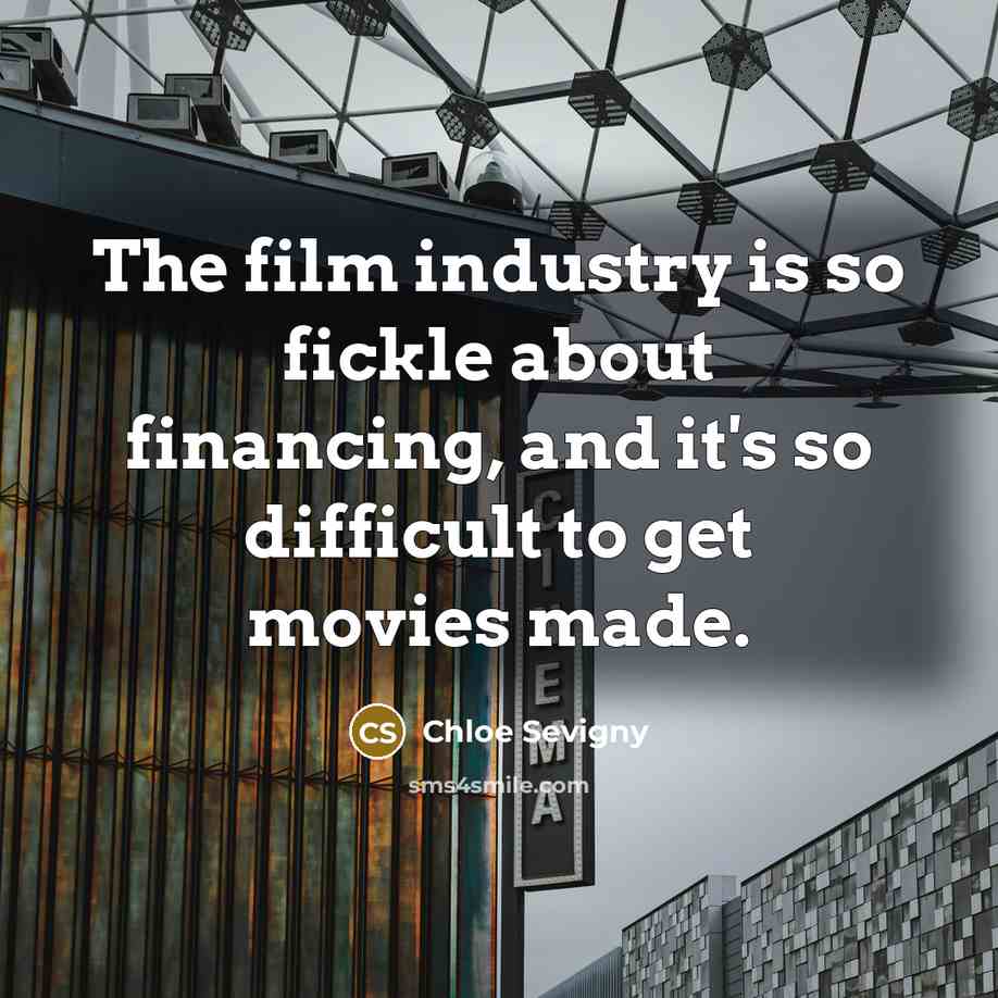 “The film industry is so fickle about financing, and it's…” quote by Chloe Sevigny