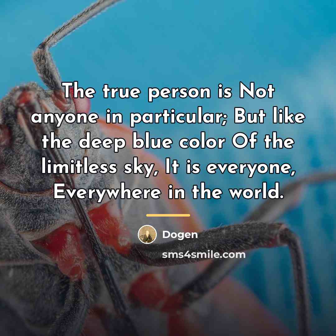 “The true person is Not anyone in particular; But like…” quote by Dogen