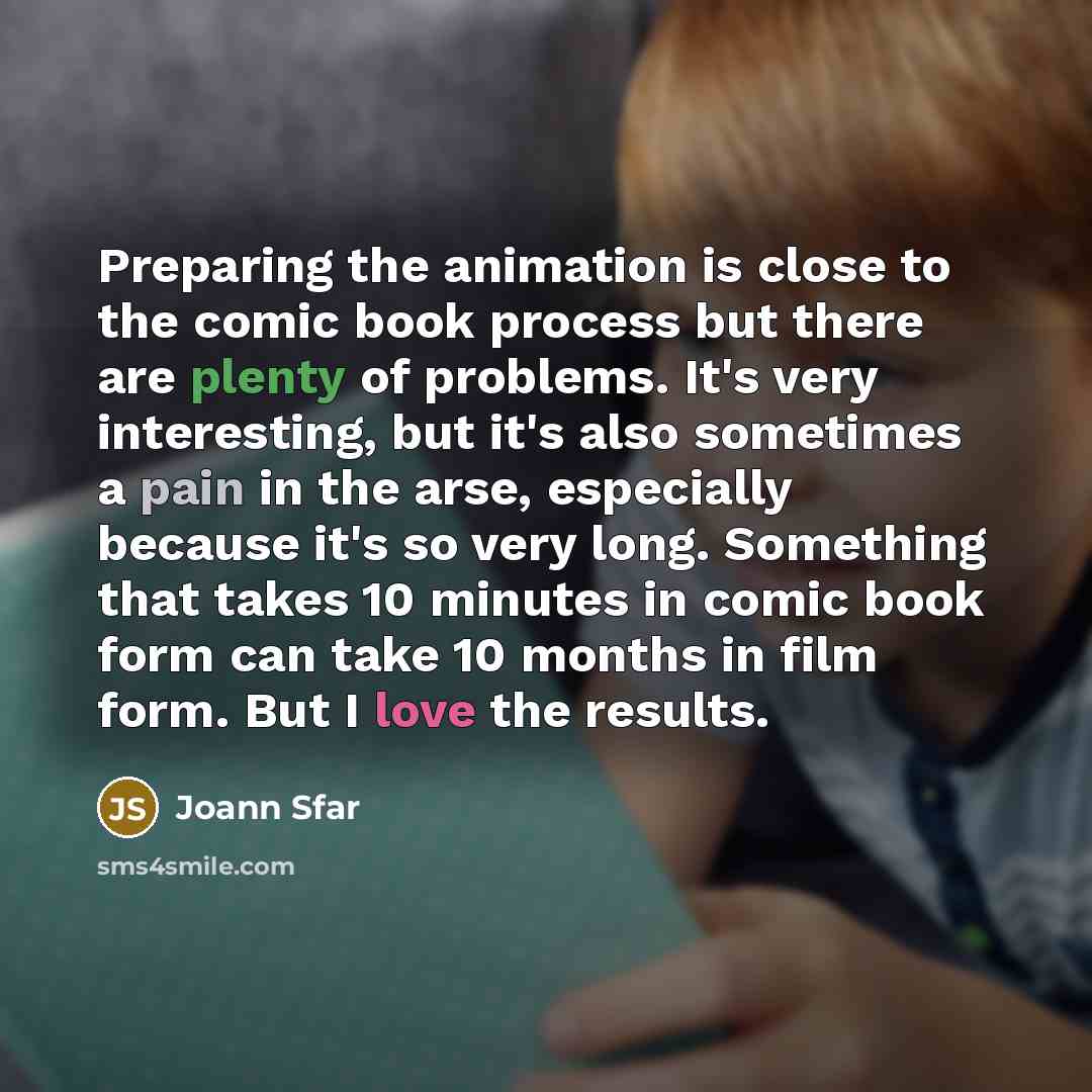 “Preparing the animation is close to the comic book process…” quote by Joann Sfar