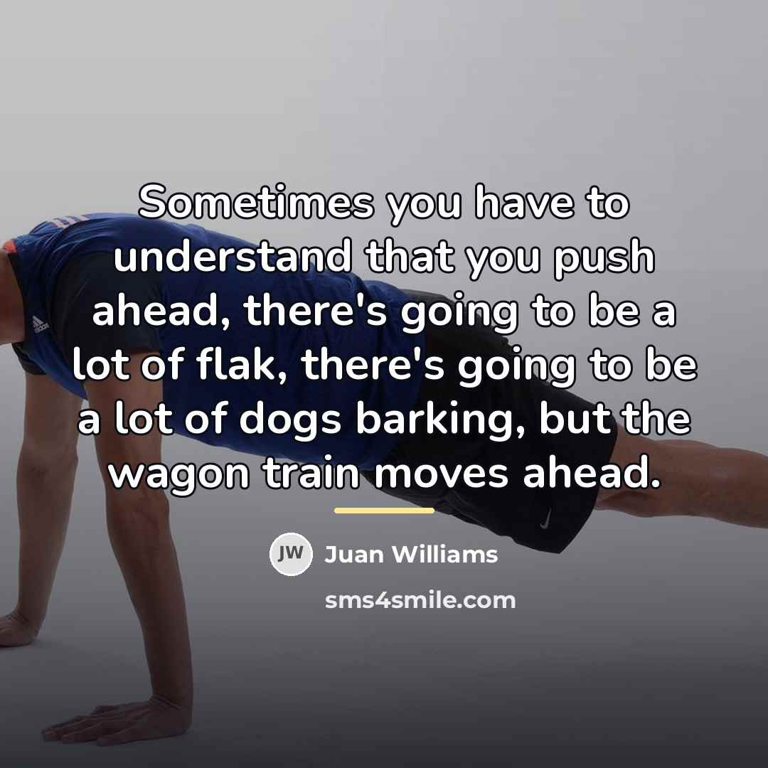 “Sometimes you have to understand that you push ahead, there's…” quote by Juan Williams