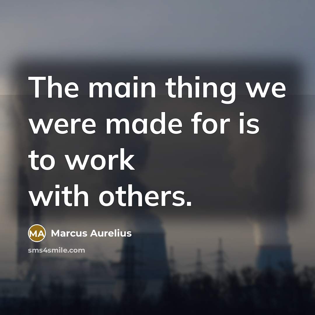“The main thing we were made for is to work…” quote by Marcus Aurelius