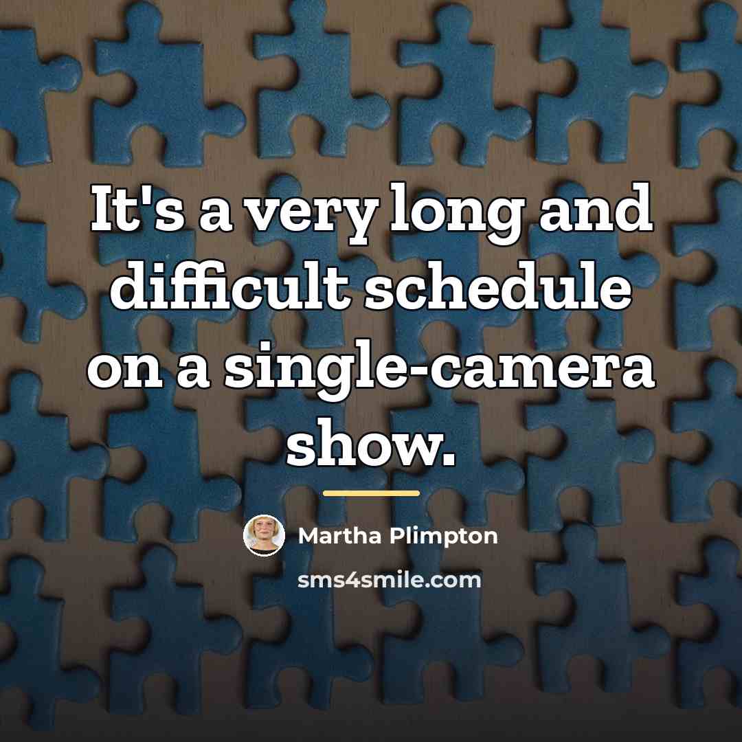 “It's a very long and difficult schedule on a single-camera…” quote by Martha Plimpton