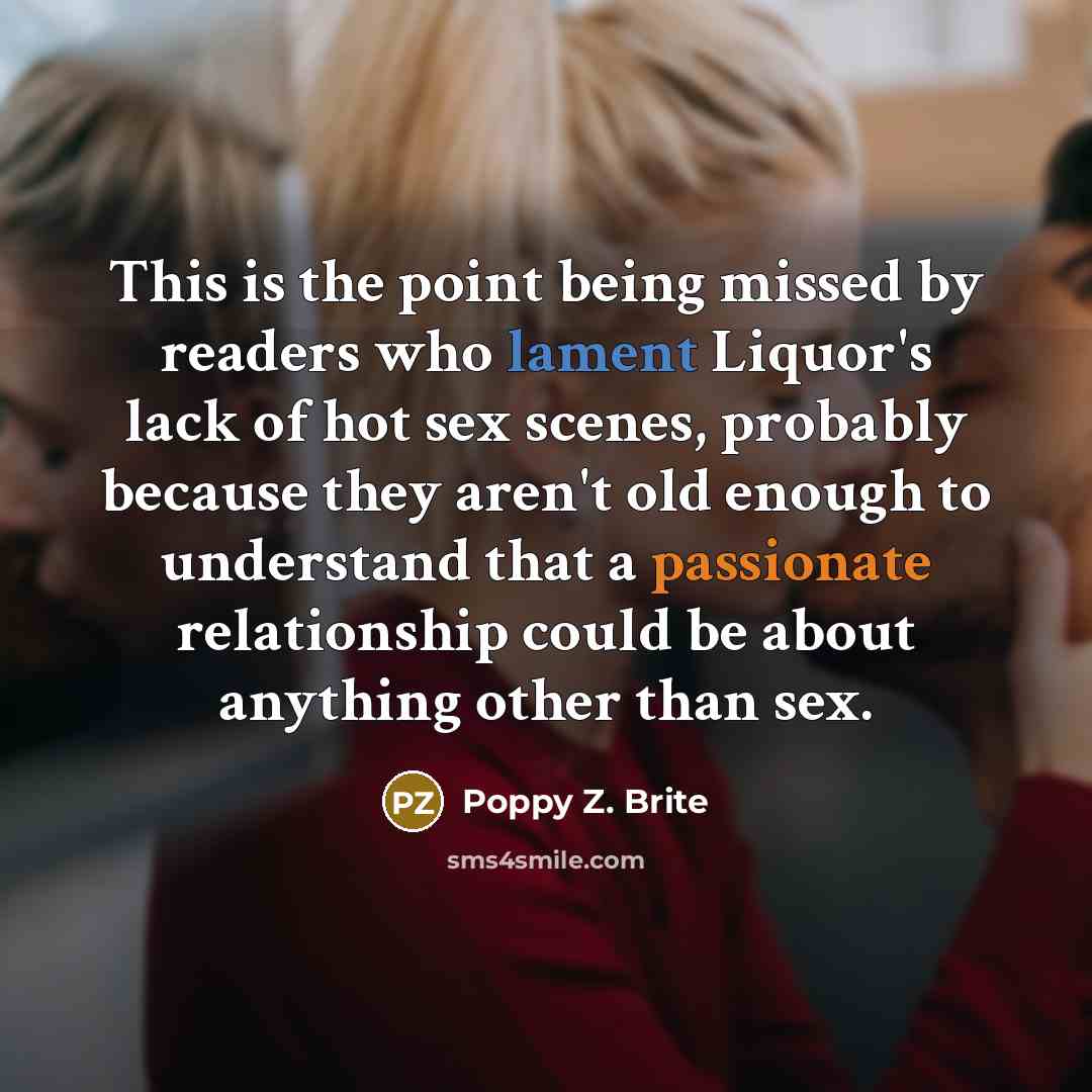 “This is the point being missed by readers who lament…” quote by Poppy Z. Brite