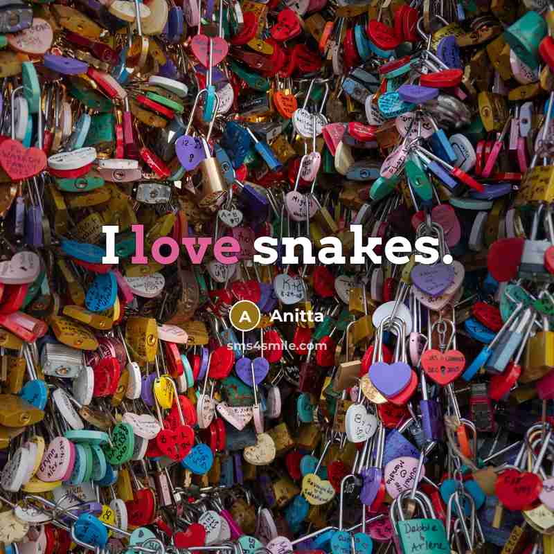 “I love snakes.…” quote by Anitta