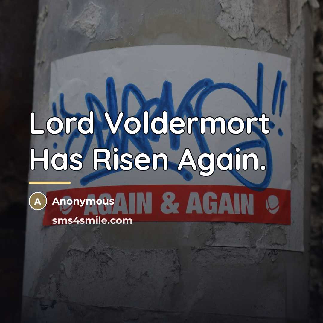 “Lord Voldermort Has Risen Again.…” quote by Anonymous