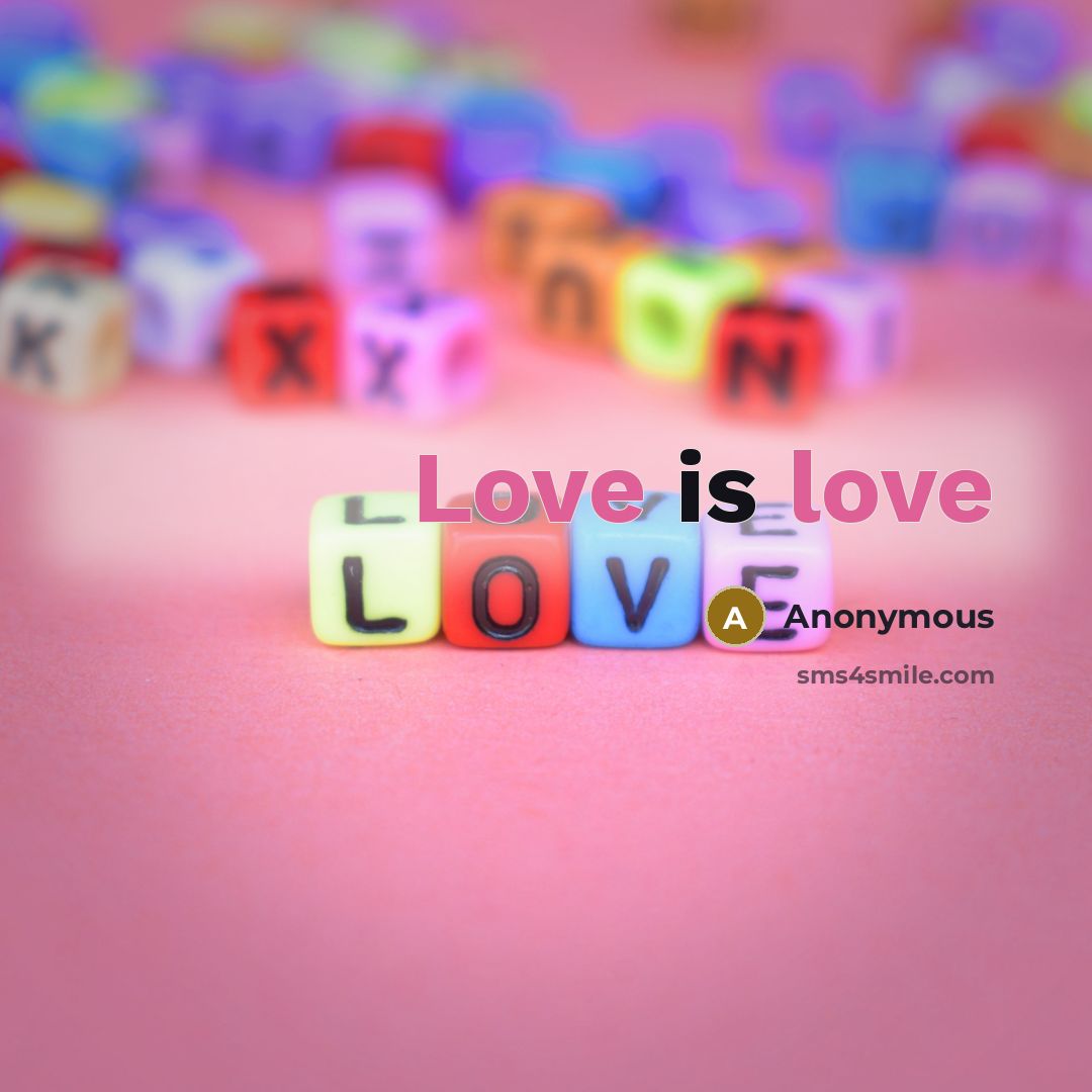“Love is love…” quote by Anonymous