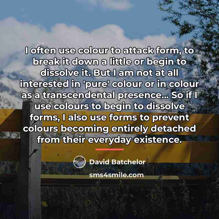 “I often use colour to attack form, to break it…” quote by David Batchelor